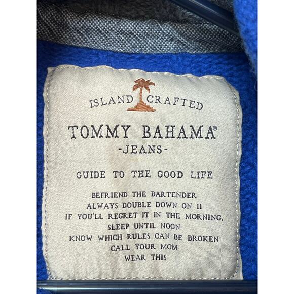 Tommy Bahama Men’s Large Blue Lambswool Blend Preppy 80s Sweater Long Sleeve - Picture 3 of 6